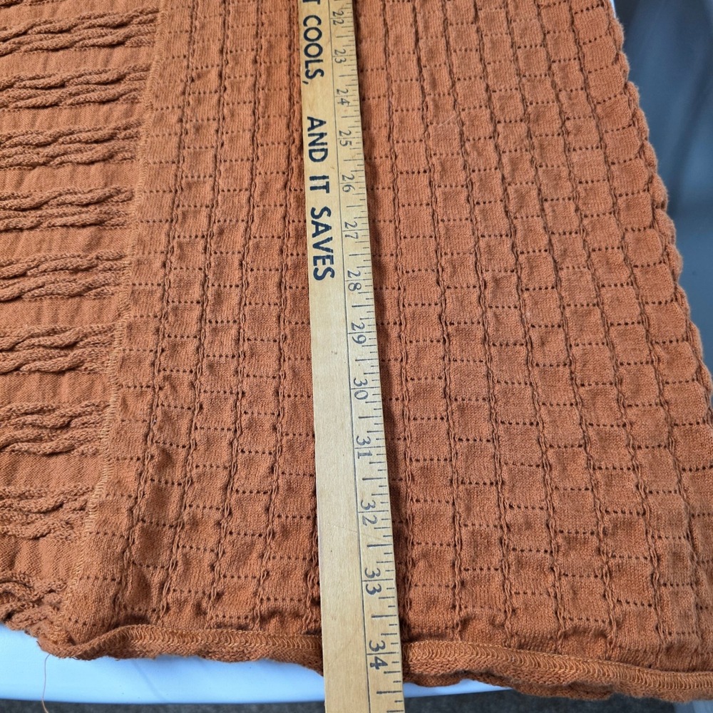 Free People Shes A Keeper Textured Sweater Dress Rust Orange Boho Oversized L - Picture 6 of 14